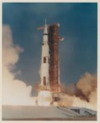 The historic lift-off of Saturn V to take the first humans to the Moon, Apollo 11, July 1969