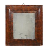 A William & Mary oyster veneered cushion wall mirror