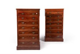 A pair of Victorian collector's chests