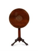 Y A Louis Philippe rosewood and brass marquetry circular occasional table