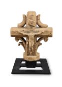 A French or Flemish sculpted stone crucifix