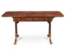 Y A Regency rosewood and brass inlaid sofa table
