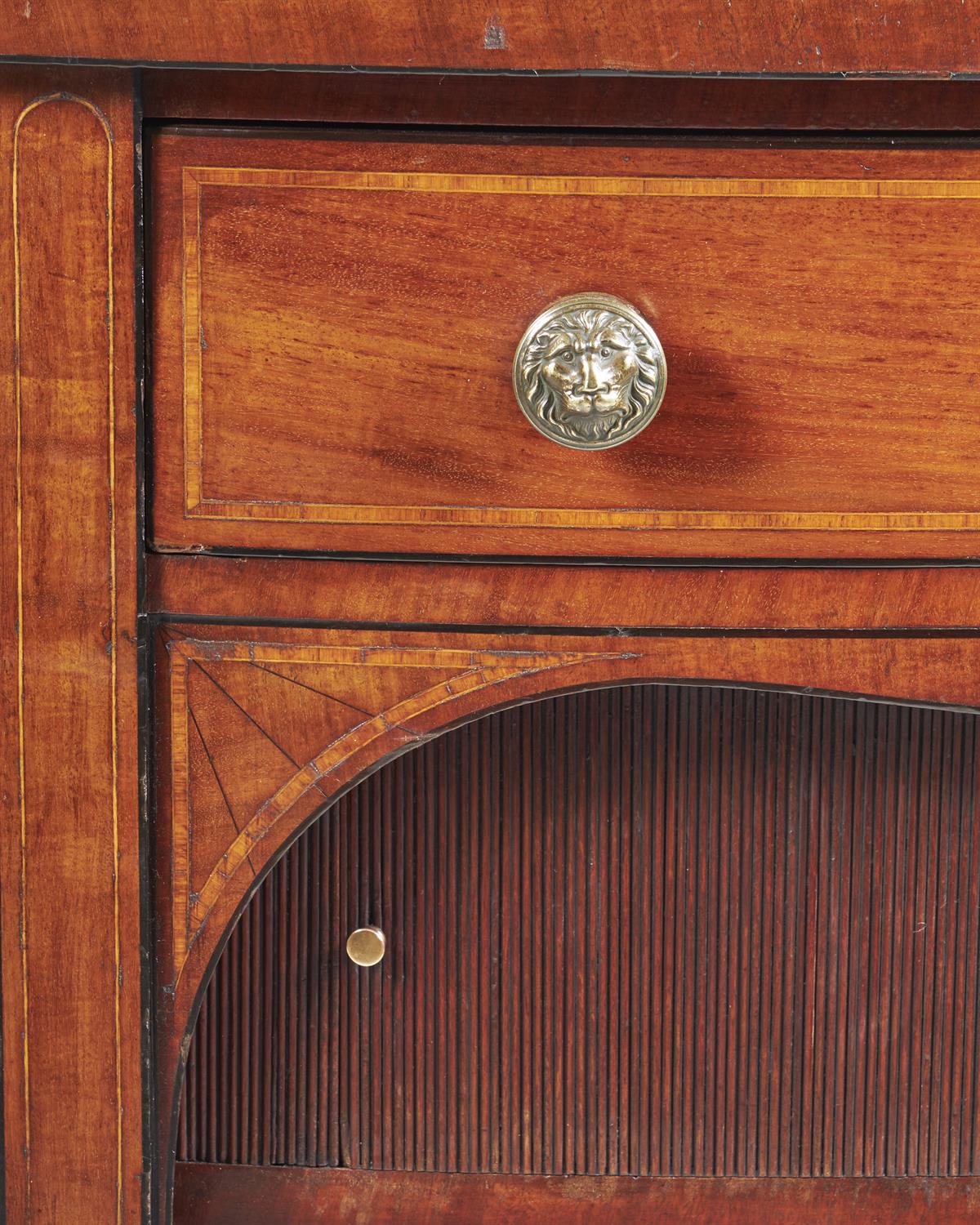 A George III mahogany and satinwood banded breakfront sideboard - Image 2 of 2