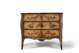 An Italian polychrome painted serpentine commode, circa 1780