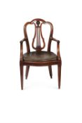 A George III mahogany open armchair