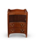 A matched pair of George III mahogany concave fronted bedside commode