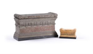 Two Italian Grand Tour souvenir models of the Tomb of Scipio