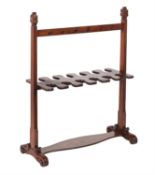 A William IV mahogany whip and boot rack