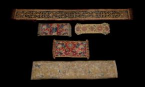 A group of needlework and embroidered textile fragments, 18th century and later