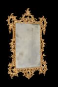 A George II carved giltwood rectangular wall mirror