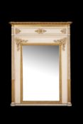 A George IV giltwood and cream painted mirror