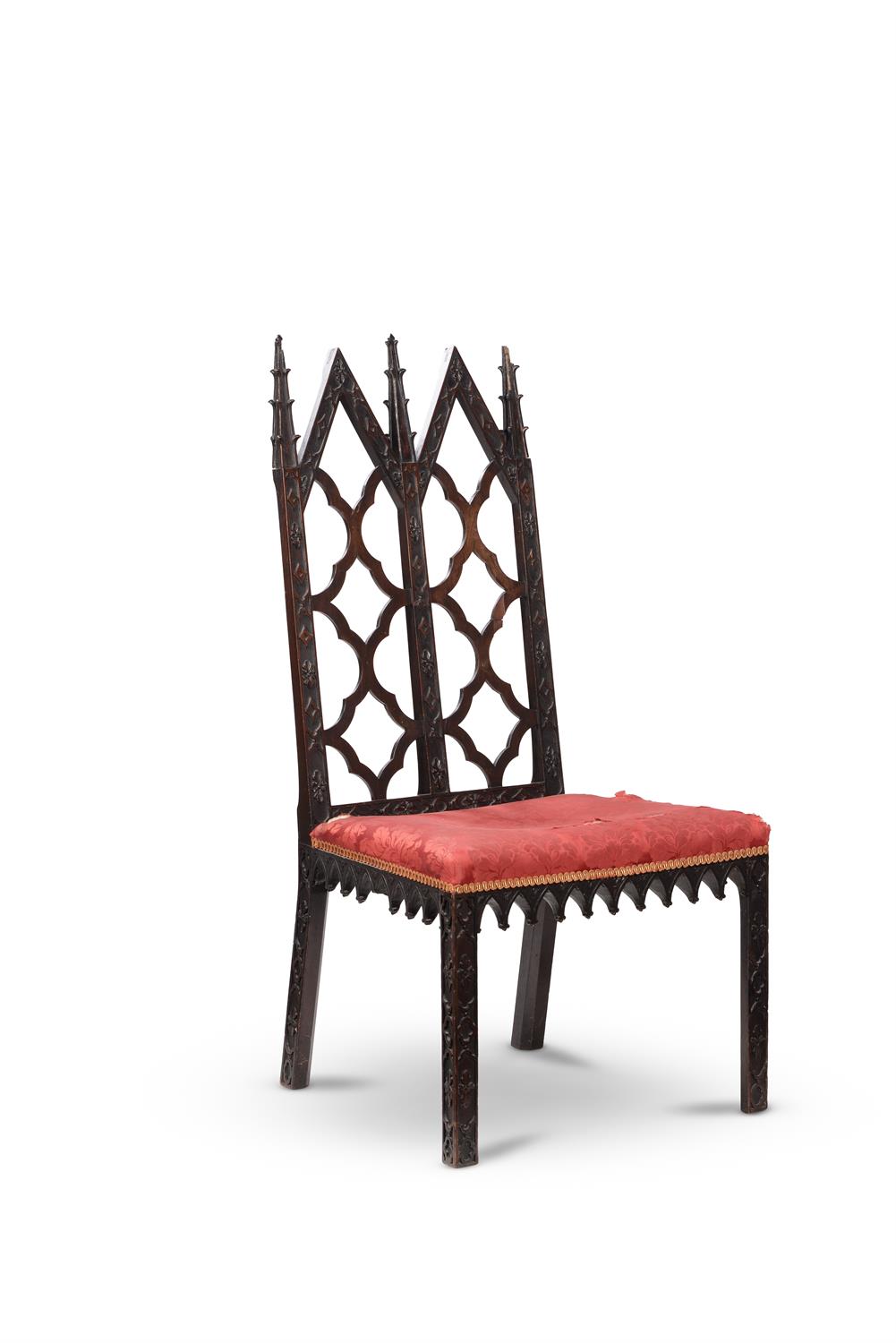 A George III mahogany Gothic side chair