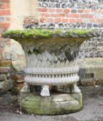 An oversized stone composition jardiniere