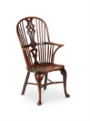 A yew, elm and beech child's Windsor armchair, second half 18th century