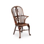 A yew, elm and beech child's Windsor armchair, second half 18th century