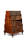 A William IV mahogany double sided waterfall open bookcase