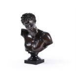 A patinated bronze bust of Hermes after the Antique, H. Jacquet, late 19th century