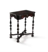 A black lacquer and japanned side table, circa 1710 and later