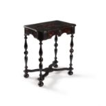 A black lacquer and japanned side table, circa 1710 and later