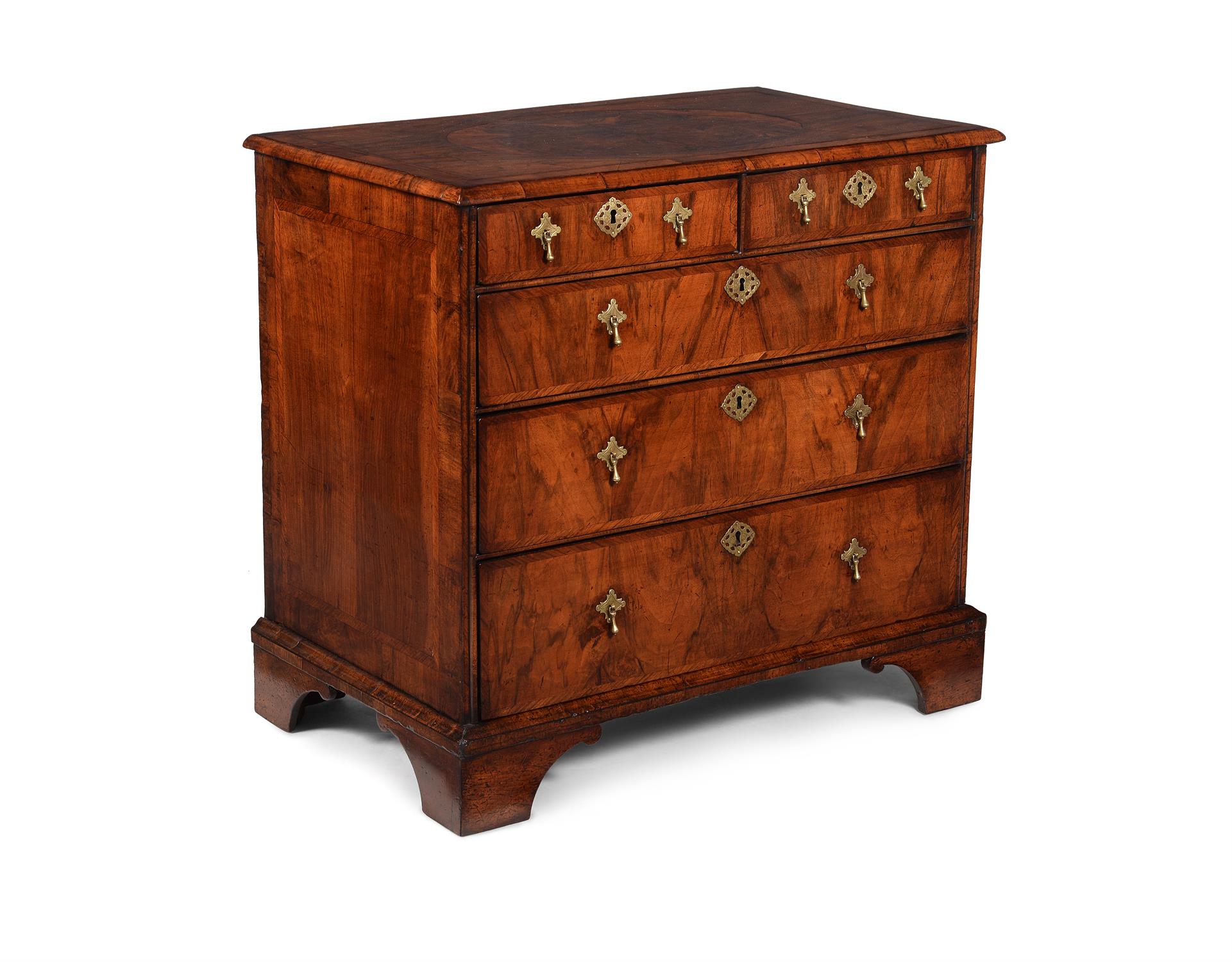 A George I walnut, burr walnut and feather banded chest of drawers - Image 2 of 5