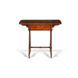 Y A George IV burr elm and rosewood crossbanded work table