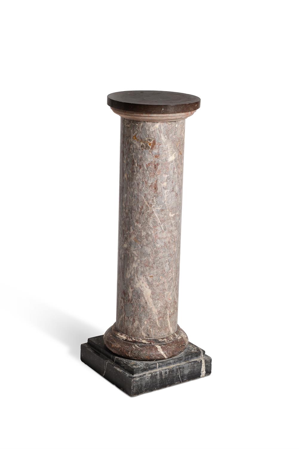 A Continental specimen marble columnar pedestal, late 19th/20th century