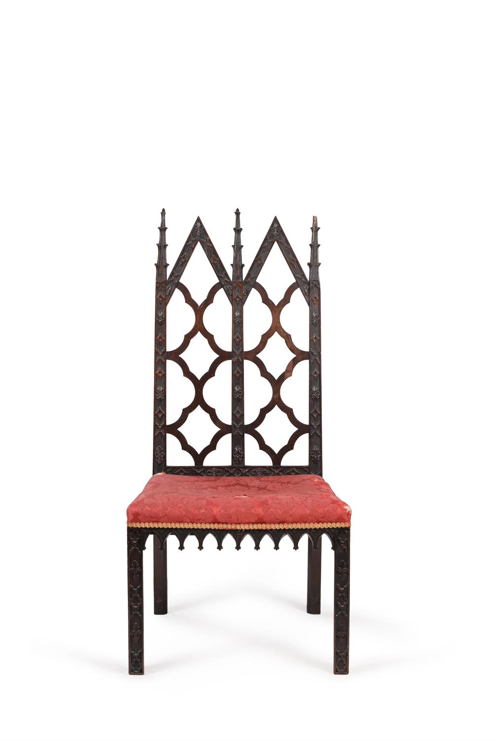 A George III mahogany Gothic side chair - Image 2 of 3