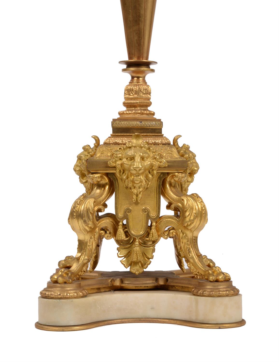 A French gilt bronze, cut glass and white marble mounted centre piece, third quarter 19th century - Image 3 of 4