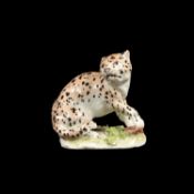 A Meissen model of a leopard