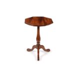 A yew and burr yew octagonal tripod table, late 18th/early 19th century