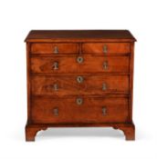 A walnut and fruitwood inlaid chest of drawers, circa 1700 and later