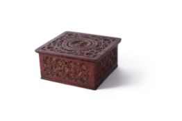 A Continental carved and polychrome painted table top casket, 17th/early 18th century