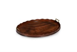A George Ill mahogany and brass mounted oval twin handled tray