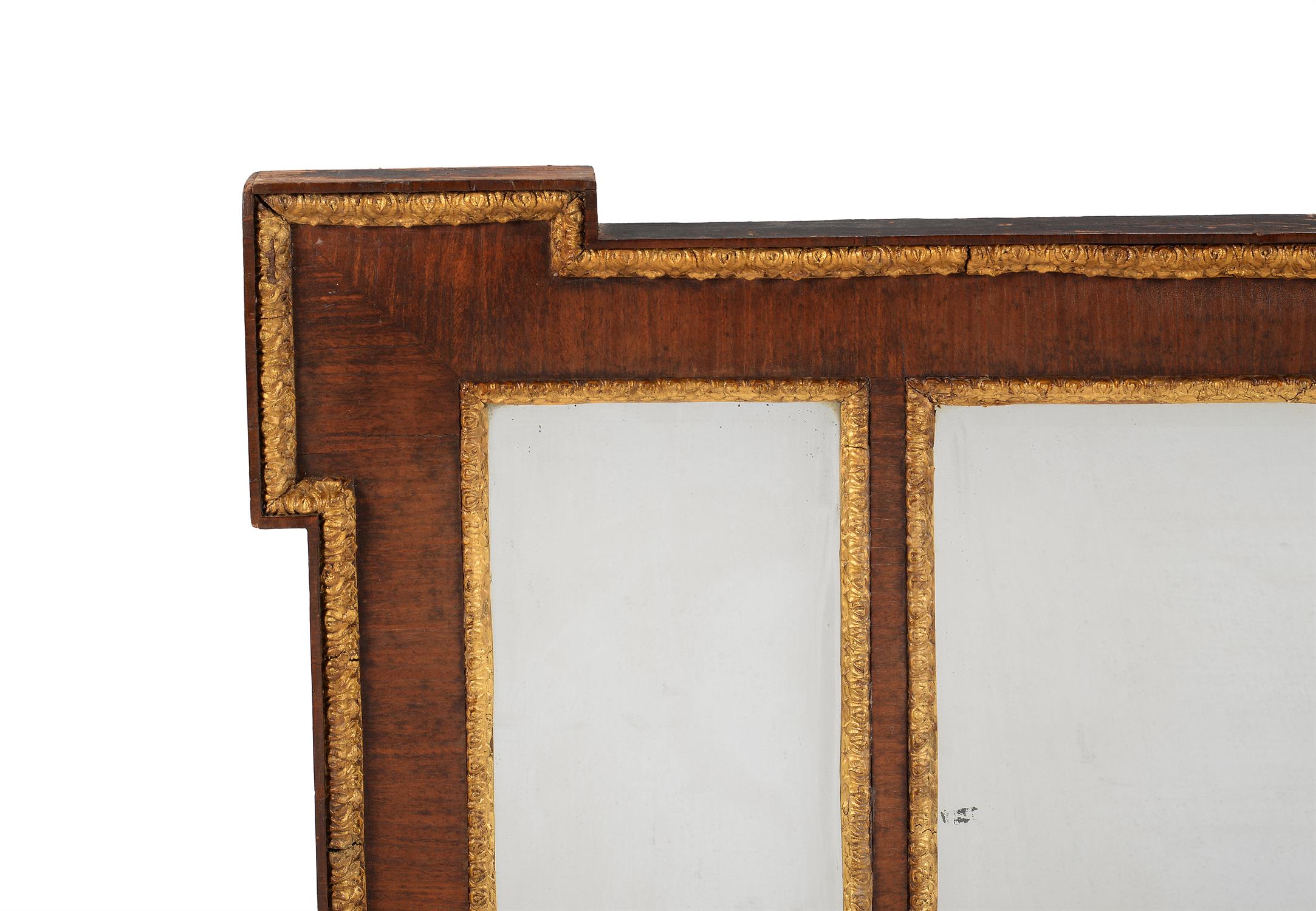 A exotic wood and parcel giltwood wall mirror, 19th century or earlier - Image 2 of 3