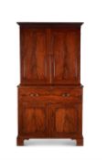 A George III mahogany secretaire cabinet