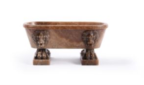 An Italian sculpted alabastro fiorito Grand Tour souvenir model of a Roman bath, circa 1800