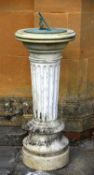 A marble and bronze mounted sundial