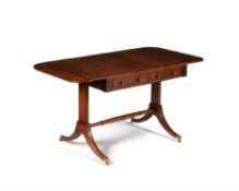 A Regency mahogany and calamander crossbanded sofa table