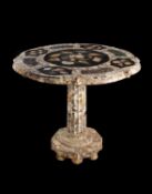 A Maltese inlaid marble pedestal table