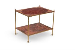 A brass two tier etagere