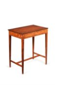 Y A George III satinwood and rosewood crossbanded side table