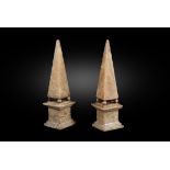 A pair of fluorspar obelisks, possibly 19th century