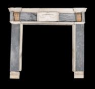 A George III Bleu Turquin, white and Siena marble chimneypiece, early 19th century