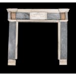 A George III Bleu Turquin, white and Siena marble chimneypiece, early 19th century