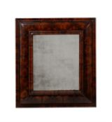 A William and Mary olivewood oyster veneered cushion frame wall mirror