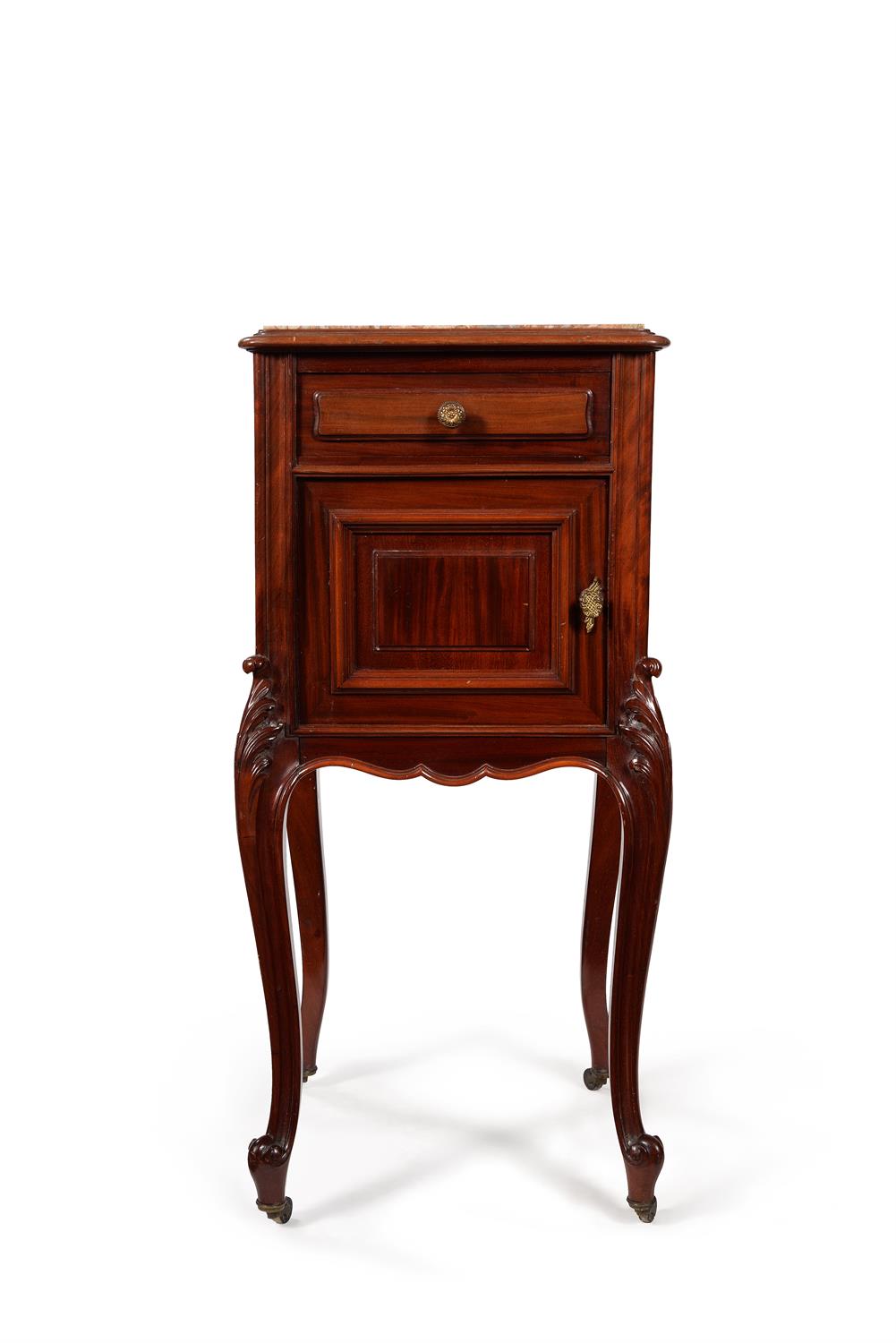 A pair of French mahogany bedside cabinets, late 19th/early 20th century - Image 2 of 3