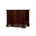 A George III mahogany serpentine chest of drawers