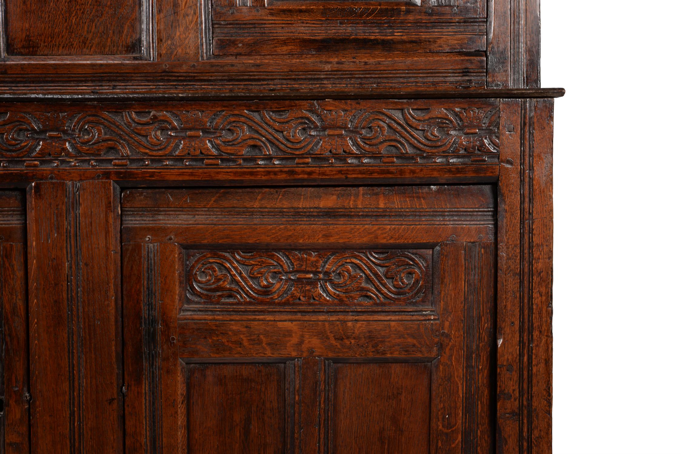 A Charles II oak press or 'court' cupboard, circa 1680 - Image 2 of 3