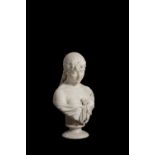 Cesare Lapini (Italian, 1848- after 1893), a fine sculpted white marble bust of a maiden