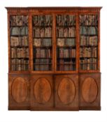 Y A Regency mahogany and tulipwood library bookcase